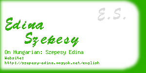 edina szepesy business card